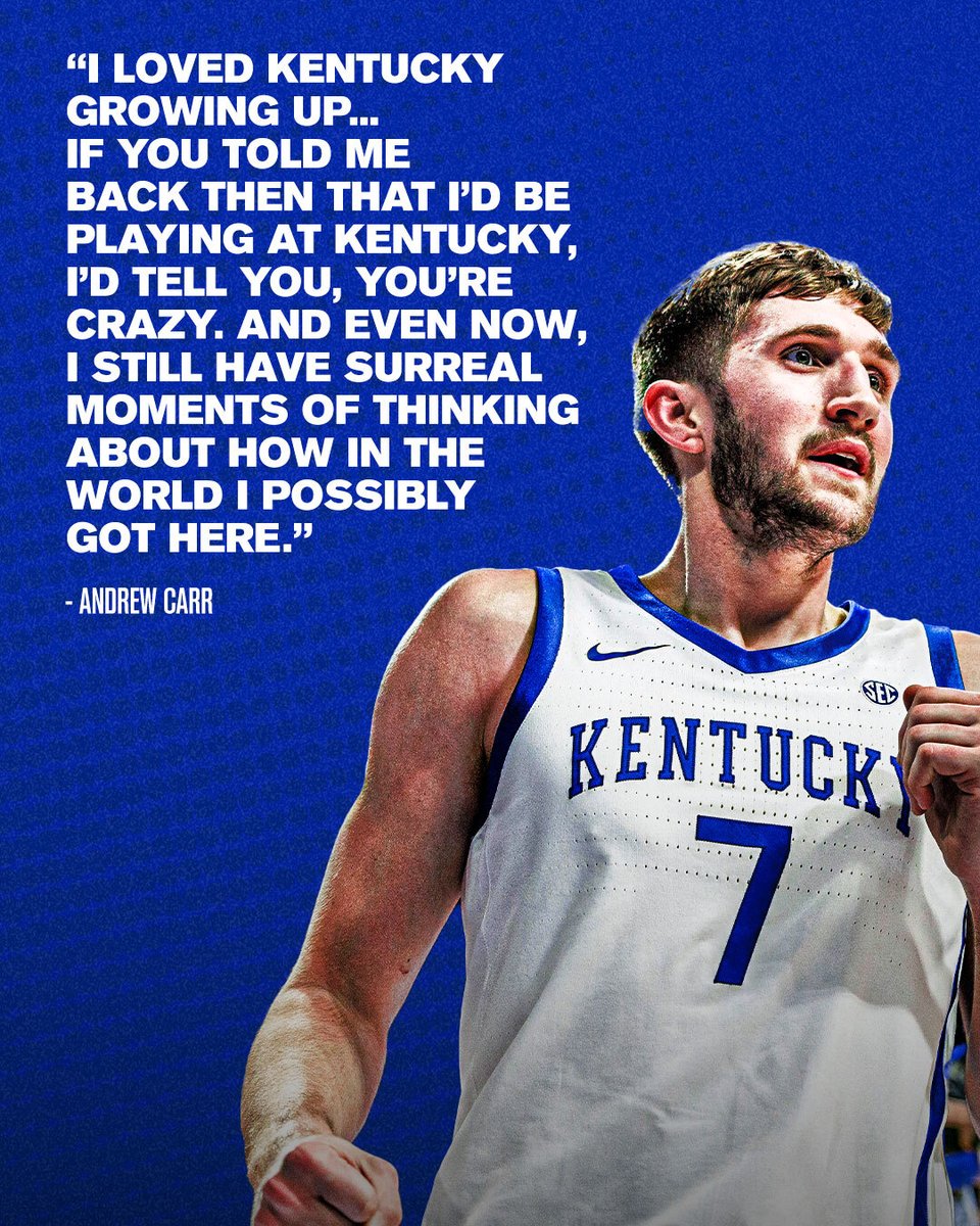 MrsTylerKSR's tweet image. NEW: Andrew Carr wasn’t going to let back pain stand in the way of his dream. An inside look at how Kentucky’s Team Dad fought back and the lessons from home that keep him going.
Carrs Don’t Quit: on3.com/teams/kentucky…
