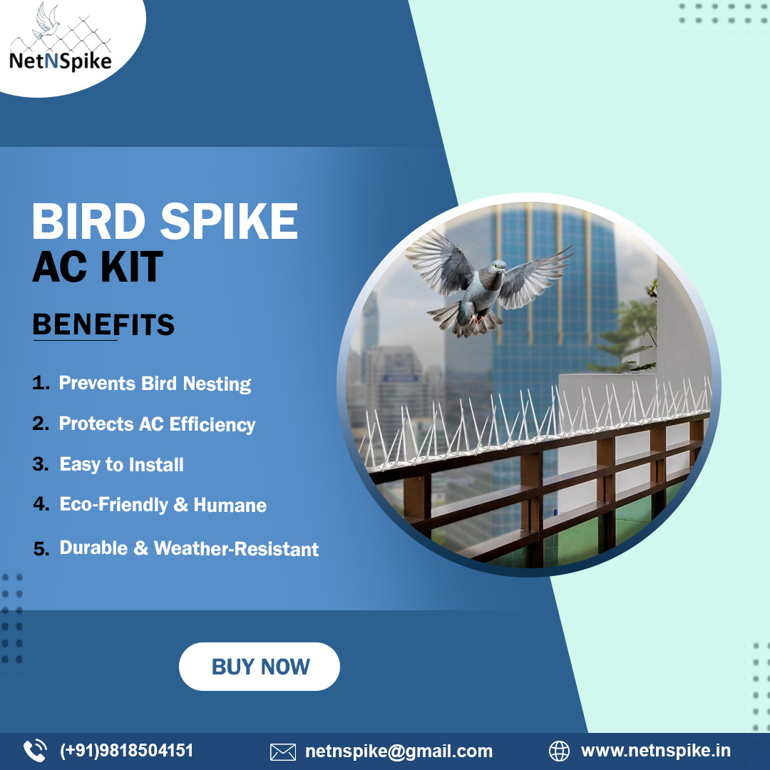 netnspike's tweet image. 🚫 Say NO to Unwanted Birds on Your AC Unit! 🚫

Tired of birds nesting on your outdoor AC unit, causing damage and mess? 🕊️❌ The NetnSpike Bird Spike AC Kit is the perfect solution to keep your AC safe and bird-free!
#NetnSpike #BirdSpikes #ACProtection #BirdFreeAC #ACkit