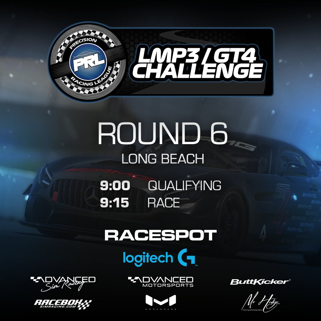 Precision Racing League (@precisionrl) on Twitter photo The challenge of the season is here! Our LMP3/GT4 drivers are ready to take on the streets of Long Beach!
LIVE on <a href="/RaceSpotTV/">RaceSpot TV</a> at 9 PM! #keepplaying
youtube.com/watch?v=Fge3tW…
<a href="/LogitechG/">Logitech G</a> <a href="/AdvSimRacing/">Advanced SimRacing</a> <a href="/racebox_sim/">RaceBox SimRacing 🏁</a> <a href="/TheButtKicker/">The ButtKicker</a> <a href="/Moradness/">Moradness</a> <a href="/Mr_H_Photos/">MrHedge iRacing Photography</a> The challenge of the season is here! Our LMP3/GT4 drivers are ready to take on the streets of Long Beach!
LIVE on <a href="/RaceSpotTV/">RaceSpot TV</a> at 9 PM! #keepplaying
youtube.com/watch?v=Fge3tW…
<a href="/LogitechG/">Logitech G</a> <a href="/AdvSimRacing/">Advanced SimRacing</a> <a href="/racebox_sim/">RaceBox SimRacing 🏁</a> <a href="/TheButtKicker/">The ButtKicker</a> <a href="/Moradness/">Moradness</a> <a href="/Mr_H_Photos/">MrHedge iRacing Photography</a>
