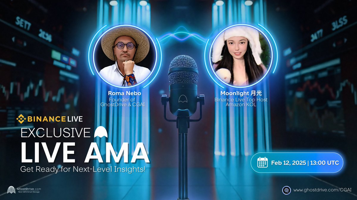 CGAIOfficial's tweet photo. There’s no better launchpad for next-level tokens than Binance! 🚀
Stay tuned for @roma_nebo's upcoming AMA with Binance Live Top Host @Moon1ightSt 🌙
Watch LIVE:
📅 Wednesday, Feb 12, 13:00 UTC
#CGAI #GhostDrive #AMA #Crypto #AI #Innovation #BinanceLive #BinanceLiveAMA https://t.co/x6JC8bA57I