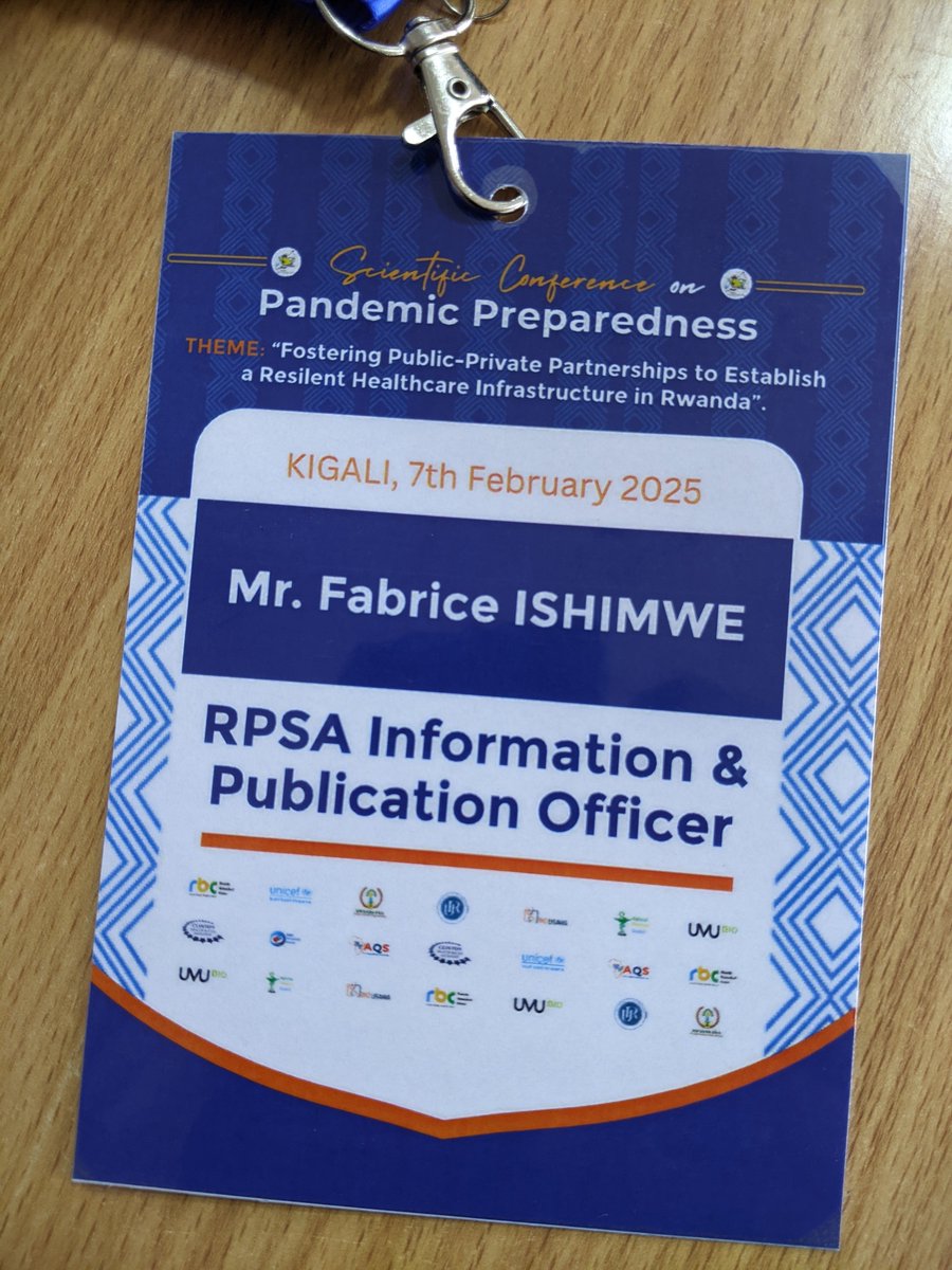 fabrishimwe003's tweet photo. Last Friday, on 07/02/2025; I had a privilege to be among the organisers and attendees of RPSA Scientific Conference on Pandemic Preparedness, where I managed the branding of the conference. Conferences like this are crucial for us to get ready for the future pandemic outbreaks. https://t.co/rQZAqXaR9Z