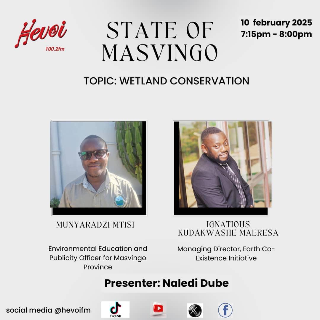 Earth Co-Existence Initiative (@earth_co13466) on Twitter photo Still feeling the energy from World Wetlands Day! Today, our Managing Director <a href="/Gina478Mk2/">Ignatious Kuda Maeresa</a> will be discussing the vital topic of wetlands conservation on Hevoi FM. Still feeling the energy from World Wetlands Day! Today, our Managing Director <a href="/Gina478Mk2/">Ignatious Kuda Maeresa</a> will be discussing the vital topic of wetlands conservation on Hevoi FM.