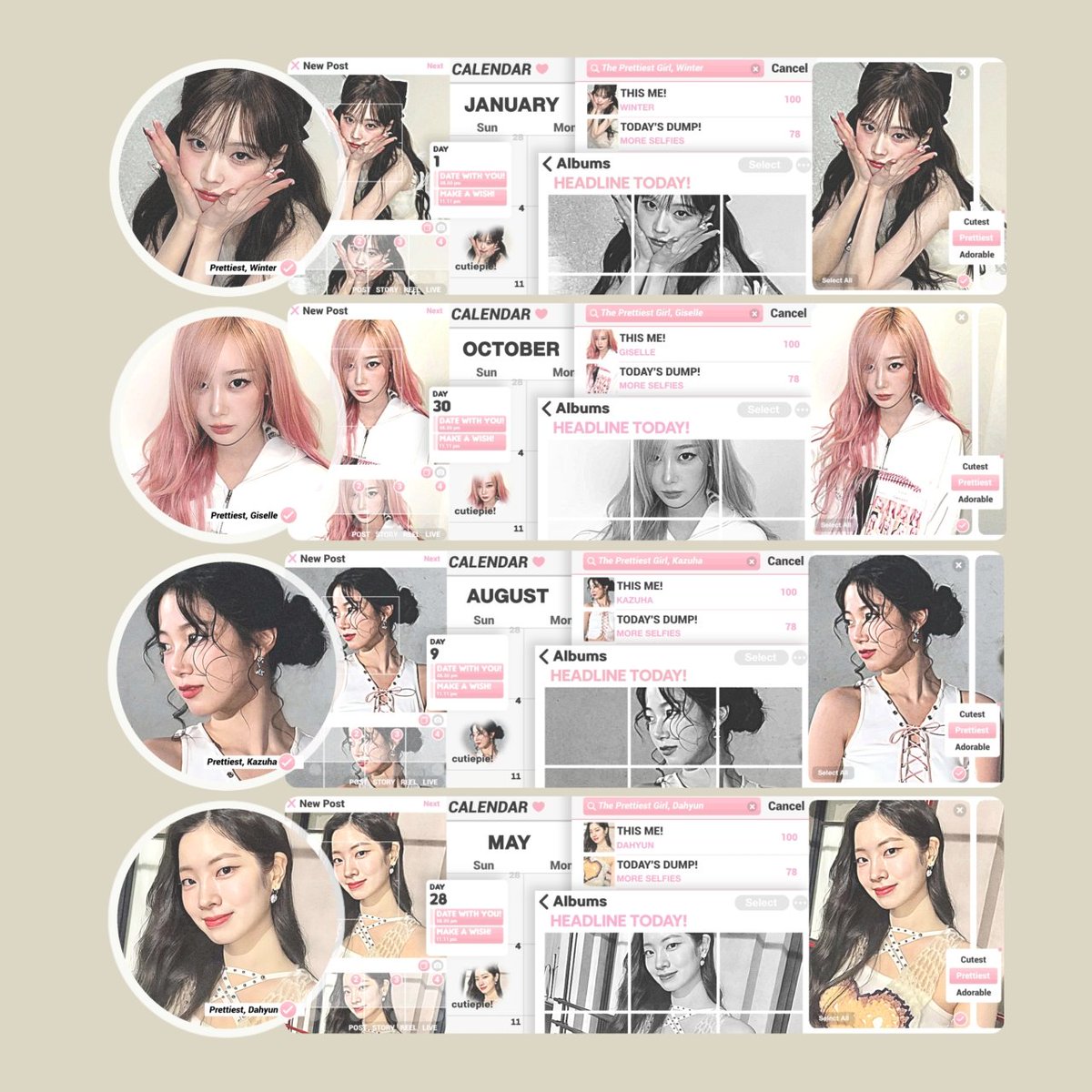 pemmeran's tweet image. Help repost? Thank u ♥️

Hai aku masih punya 16 layout ready stock mostly chara Karina, Wonyoung, Dahyun, Bae Suzy, Isa, Giselle, Kazuha, Winter,  Asa, Yeon &amp;amp; Ian h2h 👧🏻🎀 Price nya only IDR 6.000 / each all e-wallet qris free retext 🐈‍⬛💤

#zonajajan #zonaba #zonauang