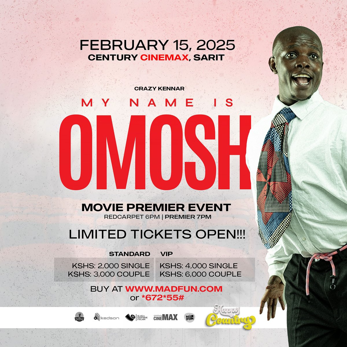 MOVIE PREMIER TICKETS ARE OPEN! Exclusive Premier for our beloved Happy Citizens 
396 seats available for regular 
54 seats available for VIP
Click the link gigs.madfun.com/event/303
To book yours 
#mynameisomosh