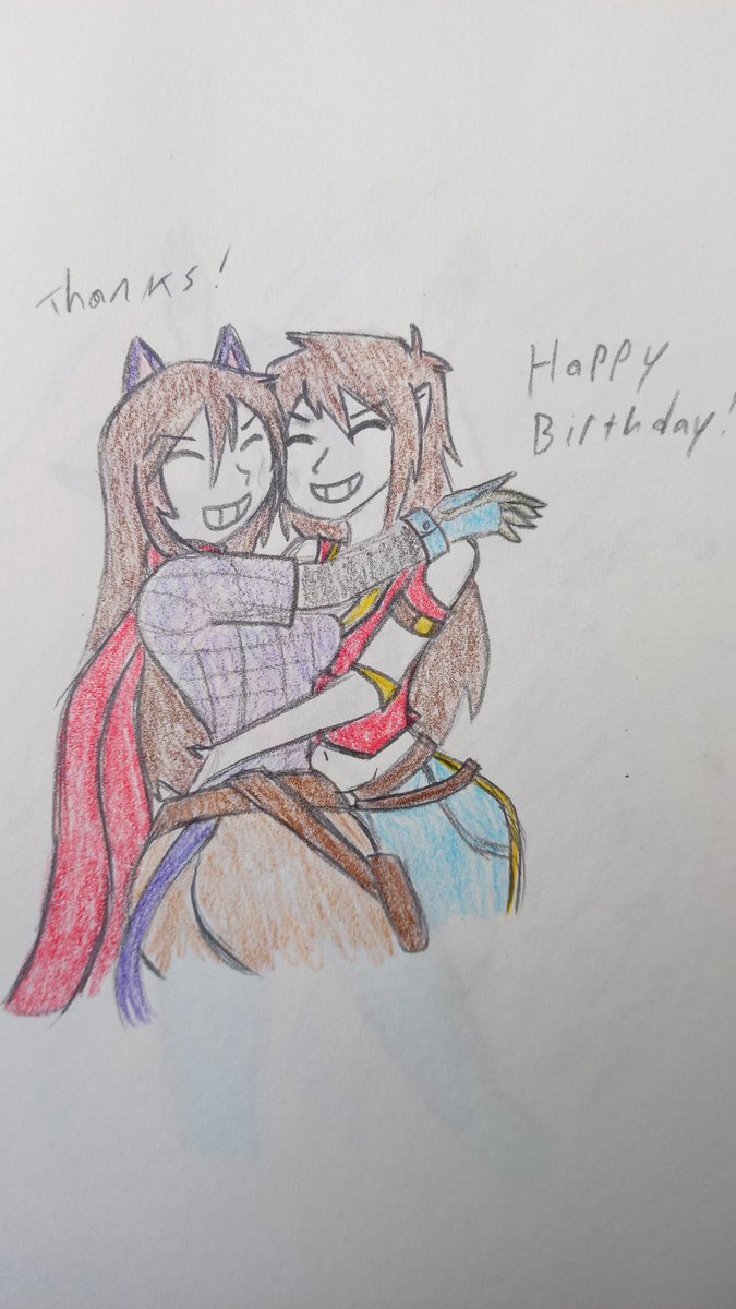 DavidKe12893106's tweet photo. Wholesome birthday doodle for @themoealmighty 

Kit belongs to him, Vallery belongs to me https://t.co/4oG3HK9Z4f