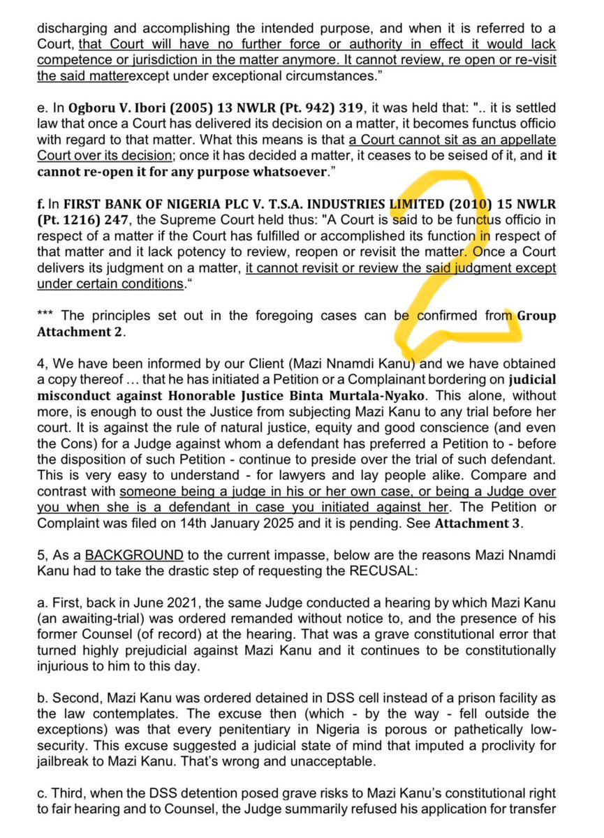 AloyEjimakor's tweet photo. OFFICIAL STATEMENT: For avoidance of doubt, the court proceedings today concerning MAZI NNAMDI KANU is a complete NULLITY because the Judge, having been recused, possessed no jurisdiction to conduct the hearing. Thus, any Order of sine die purportedly made is also a nullity. https://t.co/eRQPg3vlJM