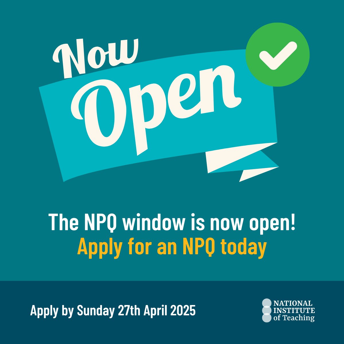 Star Teaching School Hub Network (@startshubs) on Twitter photo ✅ The NPQ window is NOW OPEN! Click here for more information and how to apply through <a href="/NatInstTeaching/">National Institute of Teaching</a>
👉 shorturl.at/Majzy ✅ The NPQ window is NOW OPEN! Click here for more information and how to apply through <a href="/NatInstTeaching/">National Institute of Teaching</a>
👉 shorturl.at/Majzy