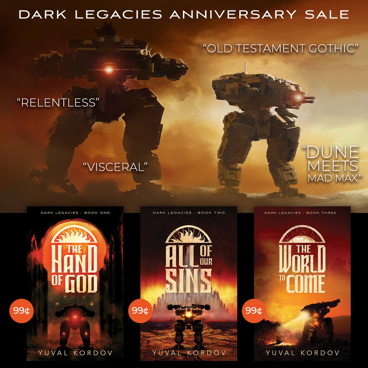 Two years ago today I released The Hand of God, the first book of the Dark Legacies trilogy. To celebrate, the entire series is on sale for the first time ever, Feb 10-17. Get into (or finish!) a unique blend of metaphysical, post-apocalyptic, feel-it-in-your-teeth sci-fi.