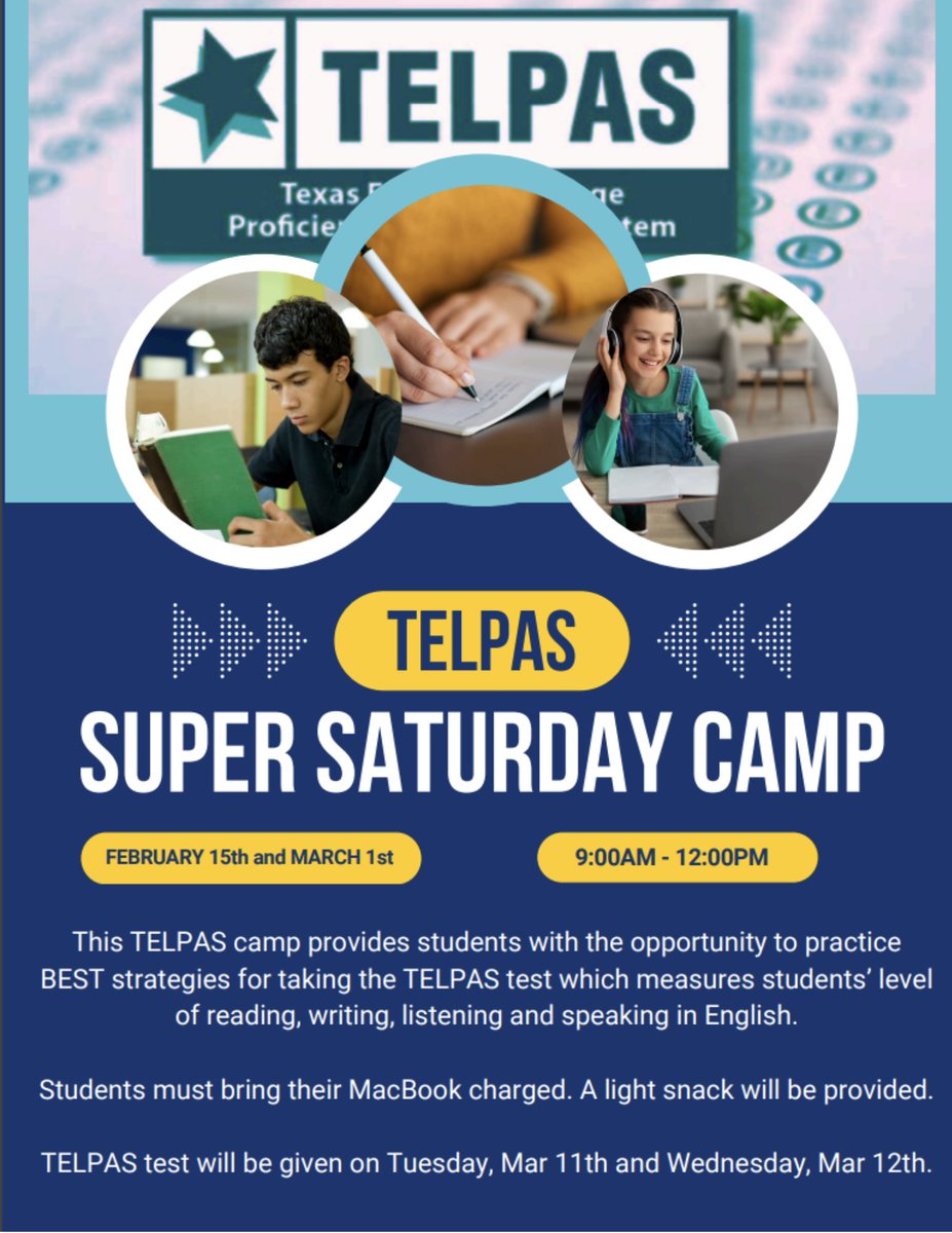 McLean 6th Grade Center (@mclean6fwisd) on Twitter photo ✨ ¡Nos preparamos para TELPAS! 🎯💡 Enfoque: ¡Empoderar a los estudiantes para dominar TELPAS con confianza! 💪🎯 Focus: Empowering students to master TELPAS with confidence! ✨ <a href="/rhines060/">Valencia Rhines, Ed.D.</a> <a href="/gracie_guerrero/">Dr. Gracie Guerrero</a> <a href="/KarilyCruz/">Karily Dean Cruz, M.A</a> ✨ ¡Nos preparamos para TELPAS! 🎯💡 Enfoque: ¡Empoderar a los estudiantes para dominar TELPAS con confianza! 💪🎯 Focus: Empowering students to master TELPAS with confidence! ✨ <a href="/rhines060/">Valencia Rhines, Ed.D.</a> <a href="/gracie_guerrero/">Dr. Gracie Guerrero</a> <a href="/KarilyCruz/">Karily Dean Cruz, M.A</a>
