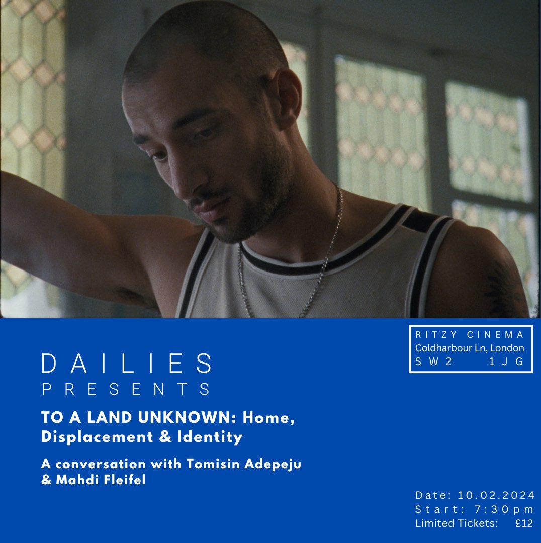 Excited for <a href="/DAILIESfilm/">DAILIES</a> tonight! Excited to share the spellbinding TO A LAND UNKNOWN <a href="/RitzyCinema/">Ritzy Picturehouse</a> followed by a discussion with its BAFTA-Nominated director Mahdi Fleifel

🎟️: picturehouses.com/movie-details/…