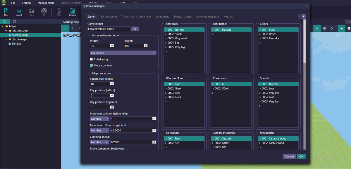 RPGPaperMaker's tweet photo. A new prototype version of RPG Paper Maker is available for testing! You can now access to the systems manager. You can test it here: https://t.co/0Ojx1FflW0 (recommendation: do "File > Clear all cache" before testing)
#gamedev | #indiedev | #RPGPaperMaker https://t.co/F1eBABwsQf
