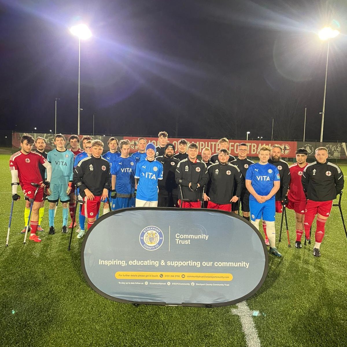 SCFCCommunity's tweet photo. 🙌🏼 Thanks to @amputeefootball for inviting our adult disability football team, County Stars FC, to take part in a friendly game at @Reaseheath

⚽ Playing against the national side was "the experience of a lifetime" according to our Stars!

@StockportCounty #StockportCounty #EAFA https://t.co/2EgU7fbX6c