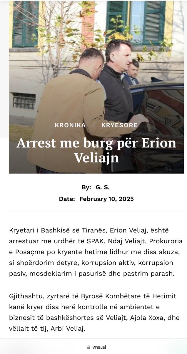 EnriketaPapa's tweet photo. #SPAK has arrested today the Mayor of Tirana, #ErionVeliaj, a key figure of the Socialist Party & PM Rama’s inner circle, long perceived as untouchable by justice. Justice done! ✅
Who’s next? https://t.co/5Usv3zk3YU