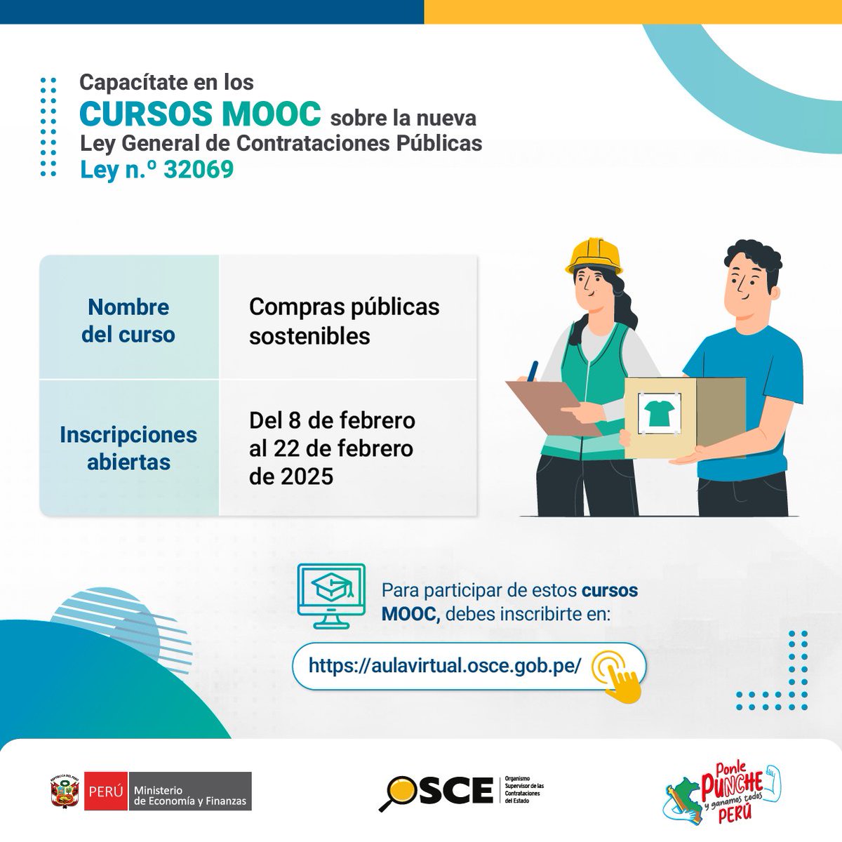 OECEPeru's tweet photo. 📢 ♻️¿Quieres aplicar criterios de sostenibilidad en tus adquisiciones, en el marco de la nueva Ley General de Contrataciones Públicas? 🌱🛒  

Entonces, inscríbete en nuestra capacitación del #AulaVirtualOSCE https://t.co/s6bweWawZL