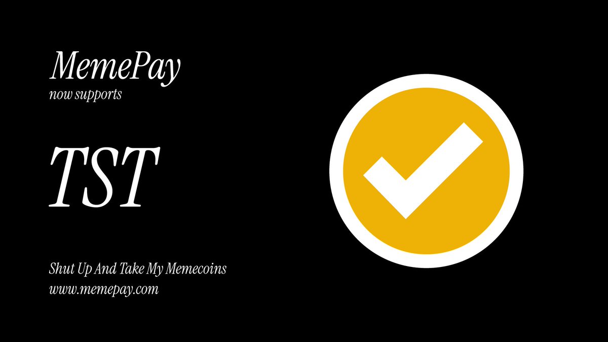 MemePay (@memepay) on Twitter photo MemePay now supports $TST by <a href="/TestonBSC/">Test Token</a>.
$TST is a test token deployed by BNBchain on four.meme. Please note that CZ said it had nothing to do with him. 🤷♂️😉
Spend your $TST with 0 fees. Win unlimited crypto rewards, up to 420% cashback, and all kinds of awesome MemePay now supports $TST by <a href="/TestonBSC/">Test Token</a>.
$TST is a test token deployed by BNBchain on four.meme. Please note that CZ said it had nothing to do with him. 🤷♂️😉
Spend your $TST with 0 fees. Win unlimited crypto rewards, up to 420% cashback, and all kinds of awesome