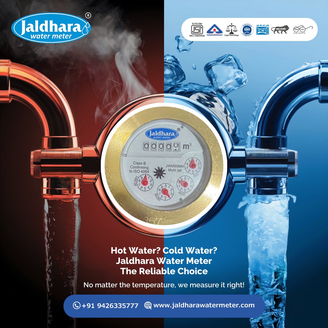 JaldharaM's tweet image. 🔥❄️ Hot water or cold water—Jaldhara Water Meter is your reliable choice for accurate readings and long-lasting performance! 💧✅ Track every drop with confidence. 🚰

#JaldharaWaterMeter #ReliableChoice #HotAndColdWater #AccurateMeasurement #WaterManagement #DurablePerformance
