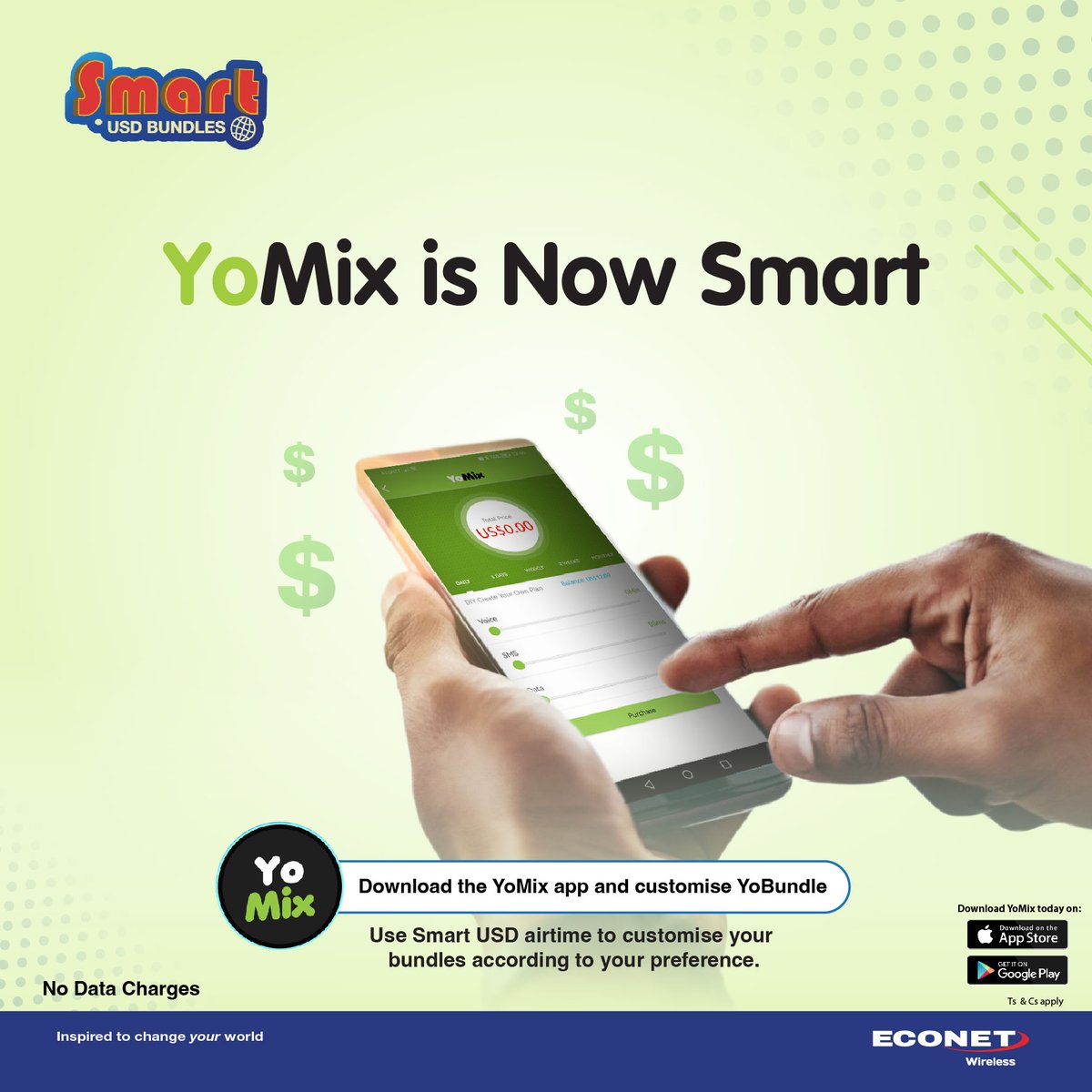 econetzimbabwe's tweet photo. Yomix is Smart.
Download & Register on the YoMix App and customize your Smart USD Bundles according to your preference.
#YoData https://t.co/bmfEo58Cfz