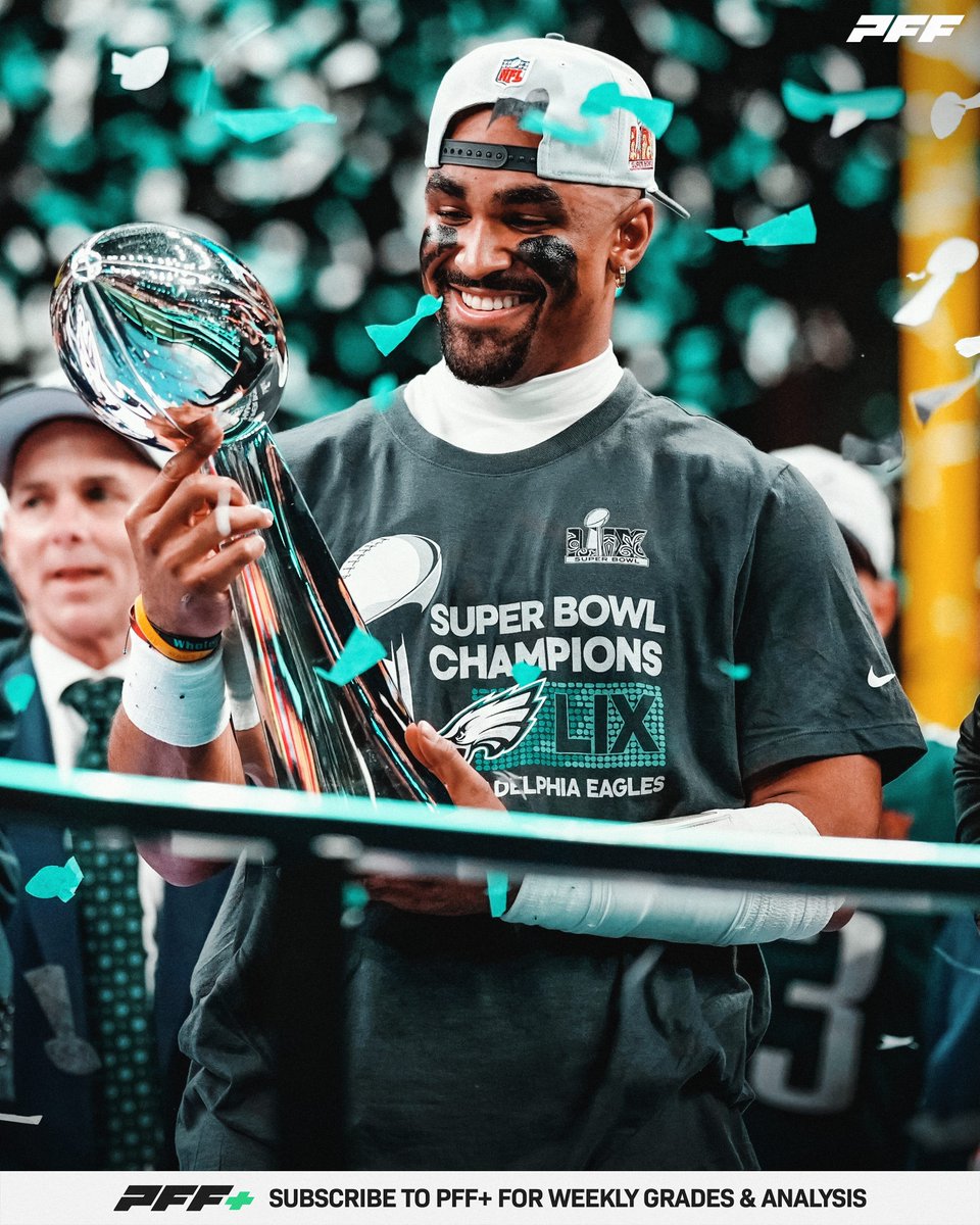 Jalen Hurts during the playoffs:

🦅 81.9% adjusted completion rate 
🦅 920 total yards
🦅 10 total TDs
🦅 1 INT
🏆 Super Bowl MVP