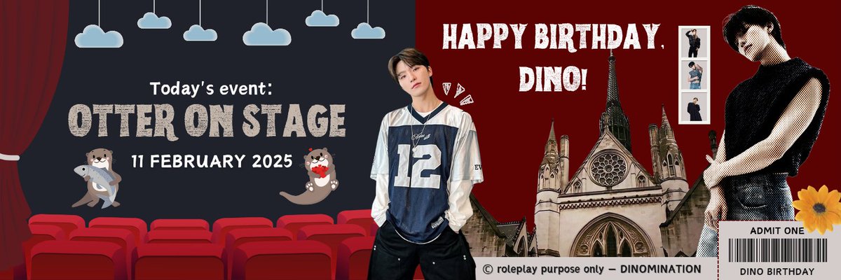 ㅤ
⋆. ִ ࣪𖤐  Let's light up the timeline with love for 𝐃𝐈𝐍𝐎 and come together to celebrate his hard work, passion, and adorable otter energy by joining the “𝙊𝙩𝙩𝙚𝙧 𝙊𝙣 𝙏𝙝𝙚 𝙎𝙩𝙖𝙜𝙚” twibbon campaign! 
🦦 Add this on your profile now:
🦦 s.id/pxER8
ㅤ