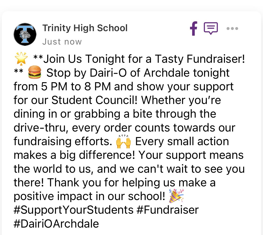 Trinity High School tweet media