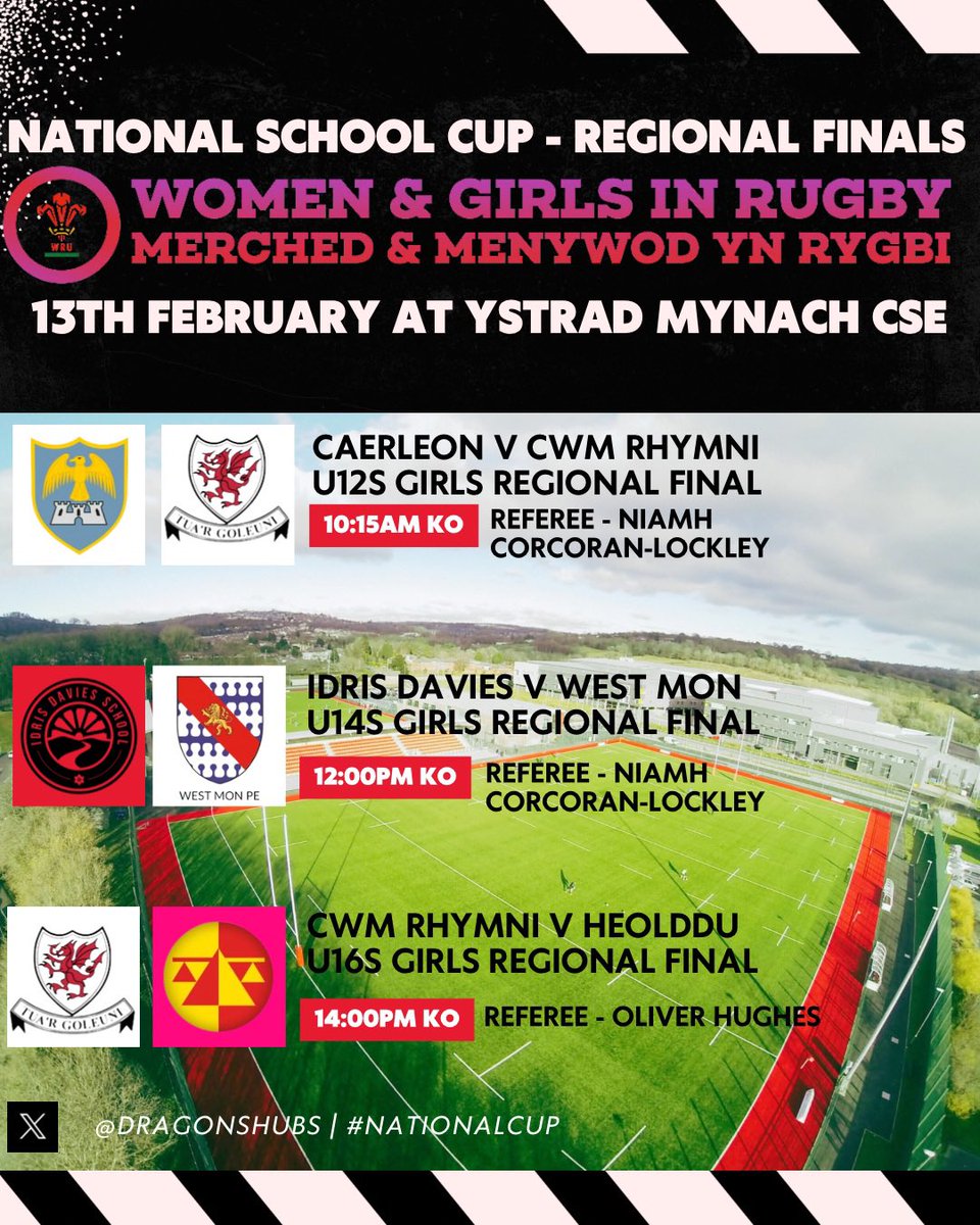 Jake Allen (@ja3_rugby) on Twitter photo ๐ต๐๐๐๐๐๐๐ ๐ช๐๐ - ๐น๐๐๐๐๐๐๐ ๐ญ๐๐๐๐๐
This Thursday we have the National Schools Cup - Dragons Regional Finals
U12 - 10:15am KO
U14 - 12:00pm KO
U16 - 14:00pm KO
All Games at <a href="/CSEYstradMynach/">CSE Ystrad Mynach</a> ๐๏ธ
#NationalSchoolsCup | #MerchedYnRygbi ๐ต๐๐๐๐๐๐๐ ๐ช๐๐ - ๐น๐๐๐๐๐๐๐ ๐ญ๐๐๐๐๐
This Thursday we have the National Schools Cup - Dragons Regional Finals
U12 - 10:15am KO
U14 - 12:00pm KO
U16 - 14:00pm KO
All Games at <a href="/CSEYstradMynach/">CSE Ystrad Mynach</a> ๐๏ธ
#NationalSchoolsCup | #MerchedYnRygbi