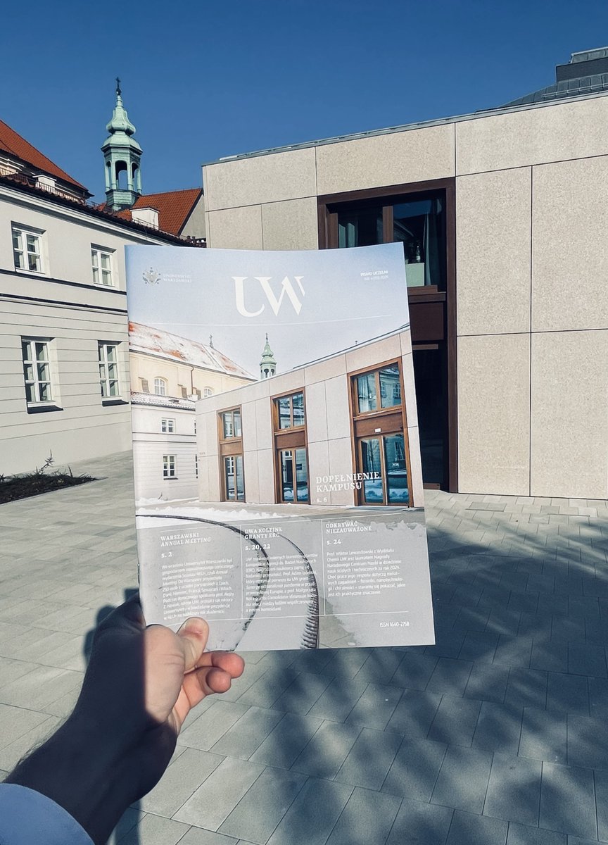 Uniwersytet Warszawski (@uniwarszawski) on Twitter photo 📣Zimowe wydanie #pismoUW już w wiosennym słońcu i w wersji papierowej. W numerze:
🔷nowy gmach #UW na Górnym Dziedzińcu,
🔶granty #ERC dla prof. Małgorzaty Kot i prof. Adama Izdebskiego,
🔷przełomowe badania prof. Wiktora Lewandowskiego z <a href="/ChemistryUW/">ChemistryUW</a>,
🔶hydrożele i nowa metoda 📣Zimowe wydanie #pismoUW już w wiosennym słońcu i w wersji papierowej. W numerze:
🔷nowy gmach #UW na Górnym Dziedzińcu,
🔶granty #ERC dla prof. Małgorzaty Kot i prof. Adama Izdebskiego,
🔷przełomowe badania prof. Wiktora Lewandowskiego z <a href="/ChemistryUW/">ChemistryUW</a>,
🔶hydrożele i nowa metoda