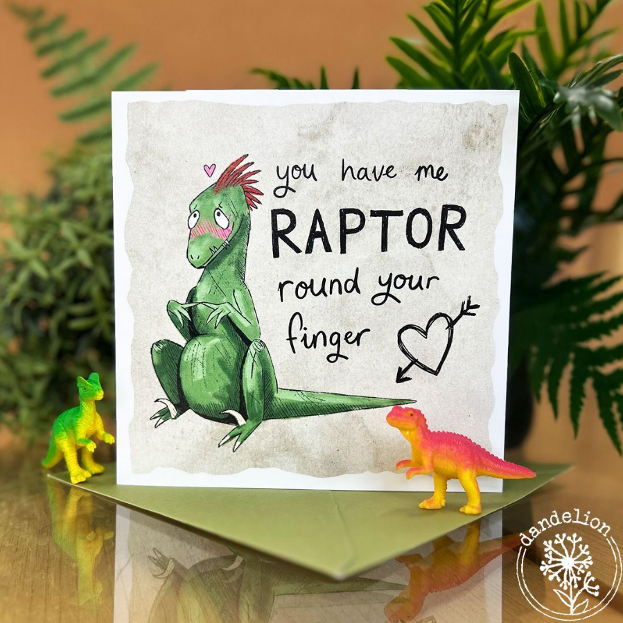 A card for the one who makes your heart saur 🦖 💘 

#valentinesday #valentinesdaycards #dandelionstationery #raptor #cardsforvalentinesday #vdaycards #happyvalentinesday #valentinescards #dandelionstationery #funnycards #cardsforvday #dinosaurcards #dinocards #dinosaur