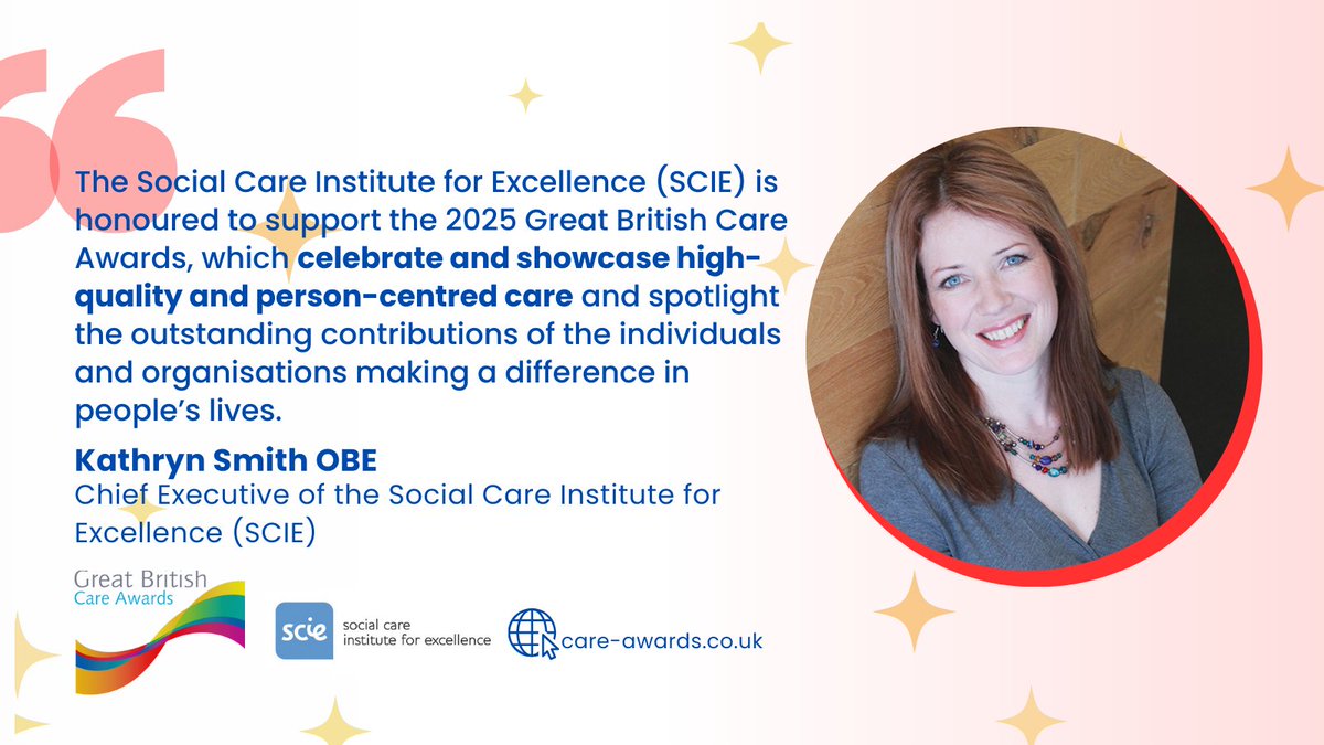 Proud to announce that the Social Care Institute for Excellence <a href="/SCIE_socialcare/">SCIE</a>  is sponsoring the Great British Care Nationals Awards! 🎉
Thank you for your incredible support in celebrating outstanding care across the UK. 🏆💙
 
#GBCA #SCIE #CareExcellence