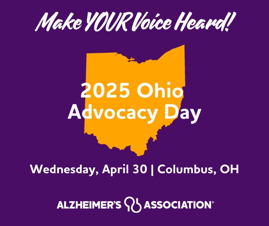 Join Alzheimer's advocates, legislators and special guests at the Ohio Statehouse for our 2025 Advocacy Day on April 30! The event is free, but registration is required. Register NOW! loom.ly/OIDTkLs #ENDALZ