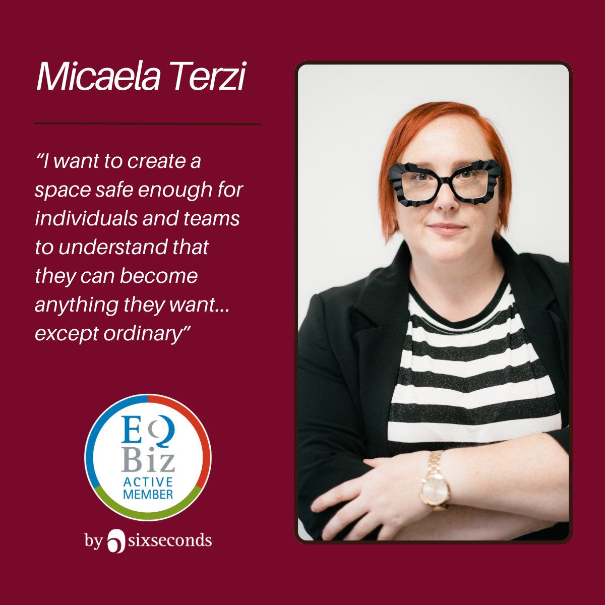We are pleased to introduce Micaela Terzi as a new 𝐴𝑐𝑡𝑖𝑣𝑒 𝑀𝑒𝑚𝑏𝑒𝑟 𝑜𝑓 𝑡ℎ𝑒 𝐸𝑄 𝐵𝑖𝑧 𝑛𝑒𝑡𝑤𝑜𝑟𝑘 𝑏𝑦 𝑆𝑖𝑥 𝑆𝑒𝑐𝑜𝑛𝑑𝑠. 

👉 6seconds.org/partners/02tru…