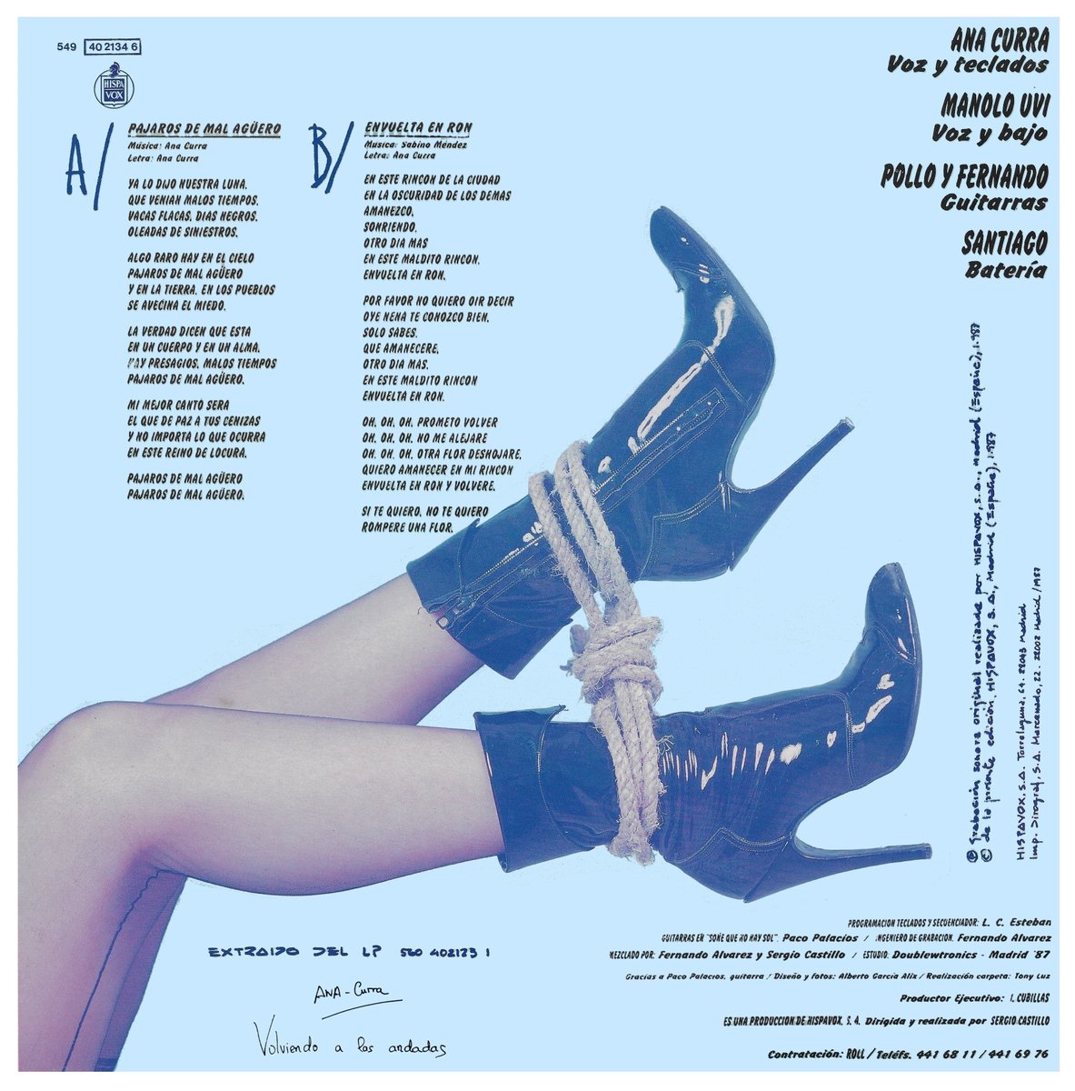 AlbertoFangoria's tweet photo. #anacurra @AnaCurraOficial PÁJAROS DE MAL AGÜERO / ENVUELTA EN RON Single vinilo azul cielo Diseño gráfico y fotografía: Alberto García Alix Escaneado, digitalización, restauración y rediseño: Alberto Fangoria © 2026 @WarnerMusicES ℗ 1987 Hispavox, S.A. https://t.co/okE5adReMc