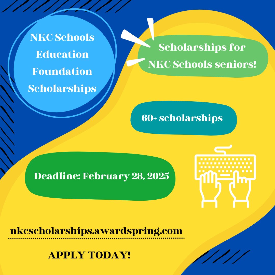 Reminder Northtown Seniors: Now is the time to get your applications submitted for the NKC Education Foundation scholarships! There are opportunities that are specific to you, so please don't miss out on funds for college! If you need help, see Mrs. Zimmerman in B137!