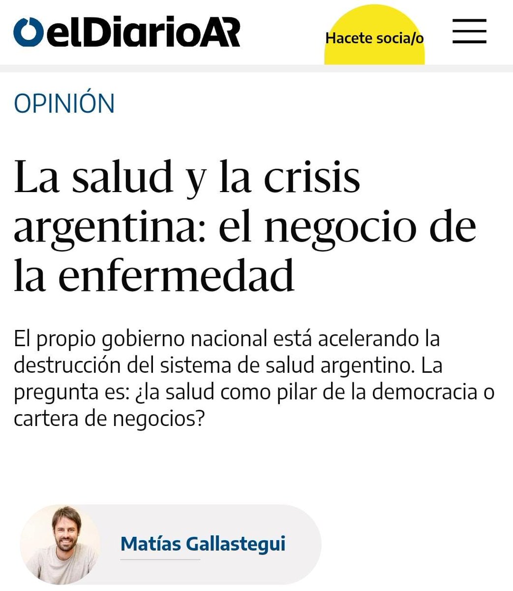 matigallastegui's tweet photo. 📝 Nota de opinión en @elDiarioAR para aportar al debate y a la acción en defensa del derecho a la salud. 

🏥 Un sistema nacional integrado de salud, más justo, federal y solidario, es posible y urgente.

Link: https://t.co/lyGxLV9KQq https://t.co/Sr2XguHvWV