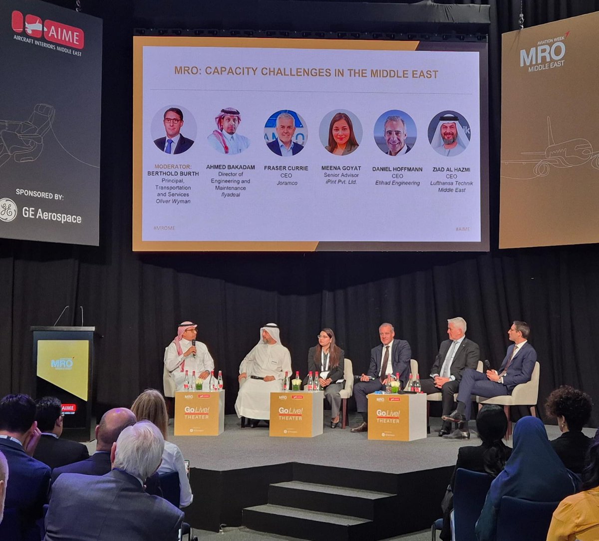 flyadealENG's tweet image. #flyadeal management led by CEO Steven Greenway took centre stage at a Dubai conference today giving candid views about challenges and opportunities facing the aviation industry.
#MROME #AIME