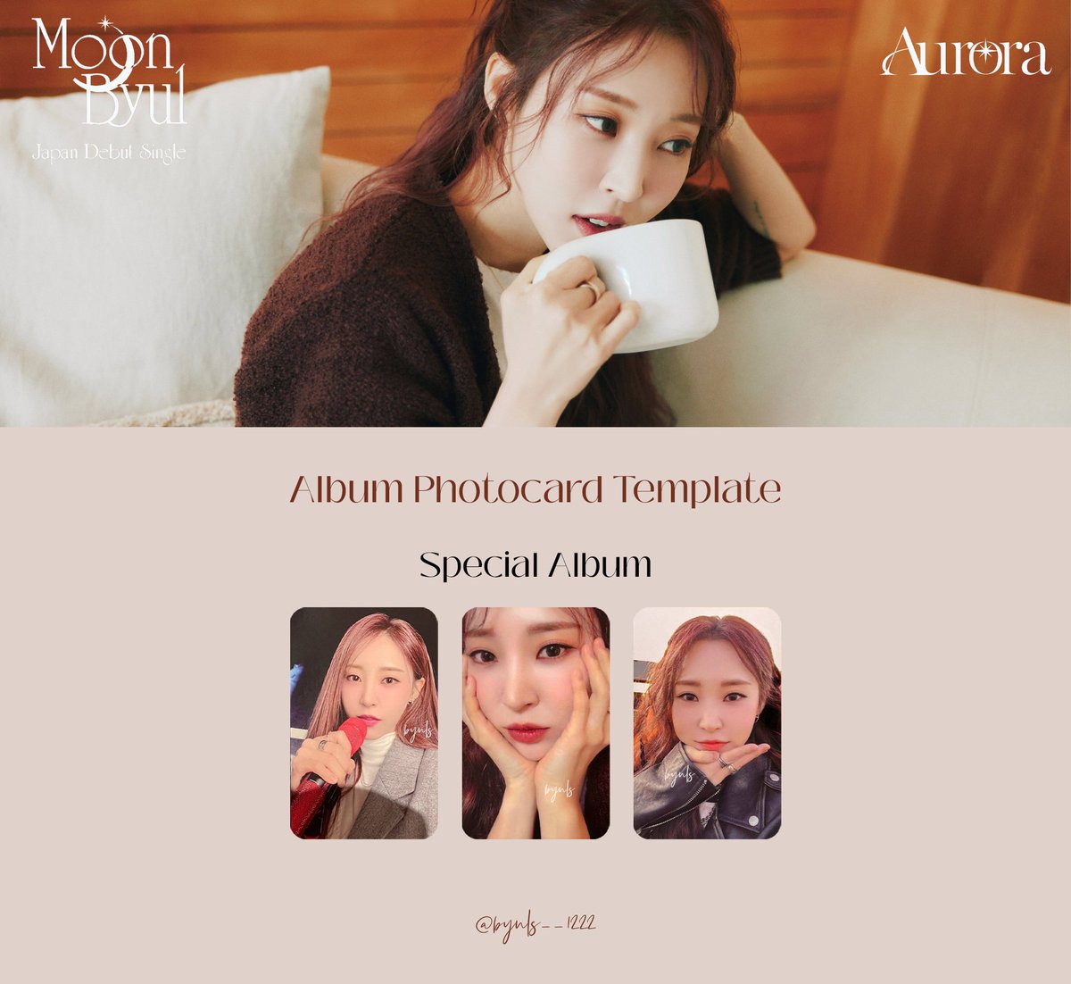 ムンビョル] Moon Byul Japan Debut Single [Aurora] Album Photocard