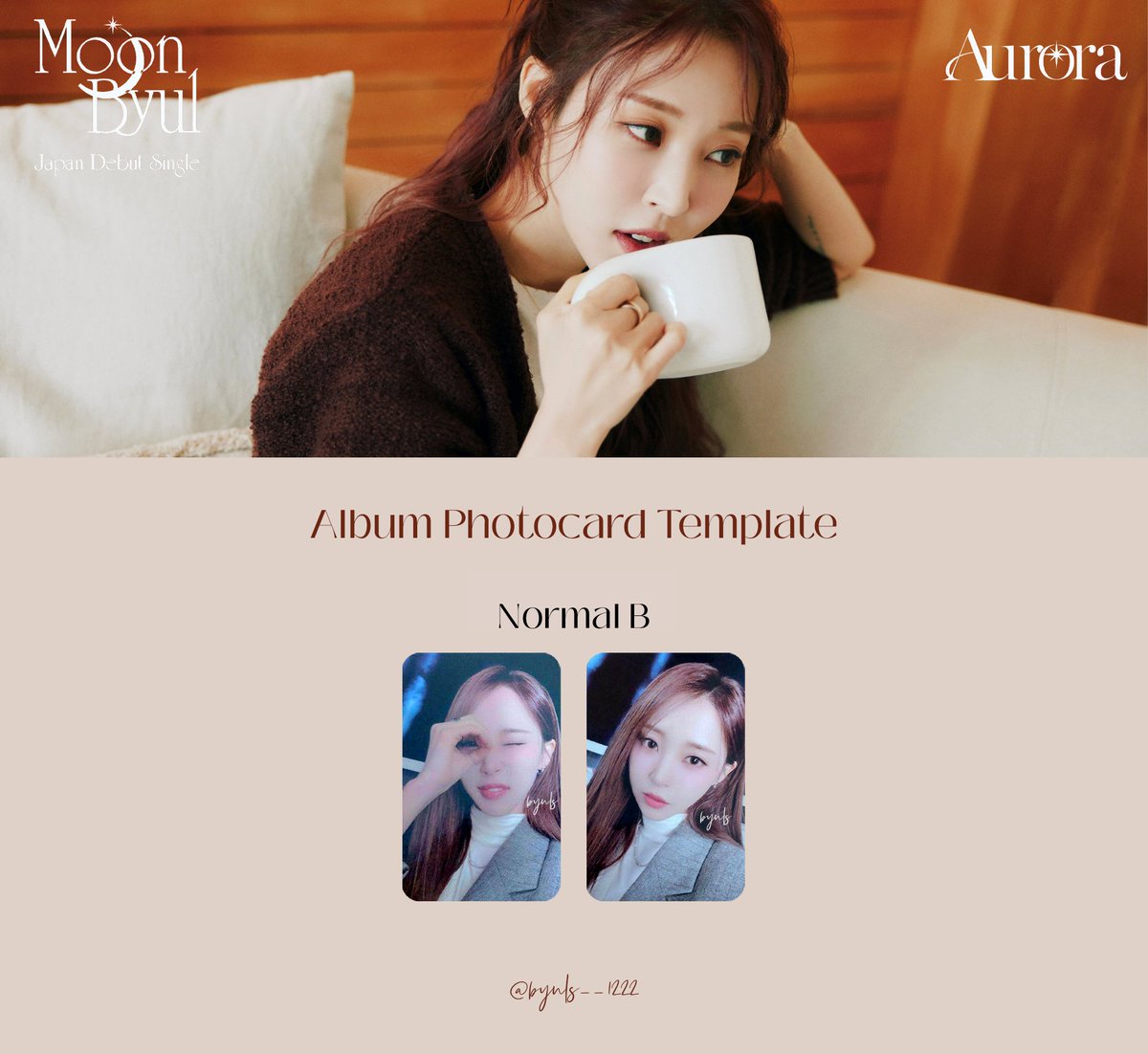 ムンビョル　直サイン ムンビョル] Moon Byul Japan Debut Single [Aurora] Album Photocard