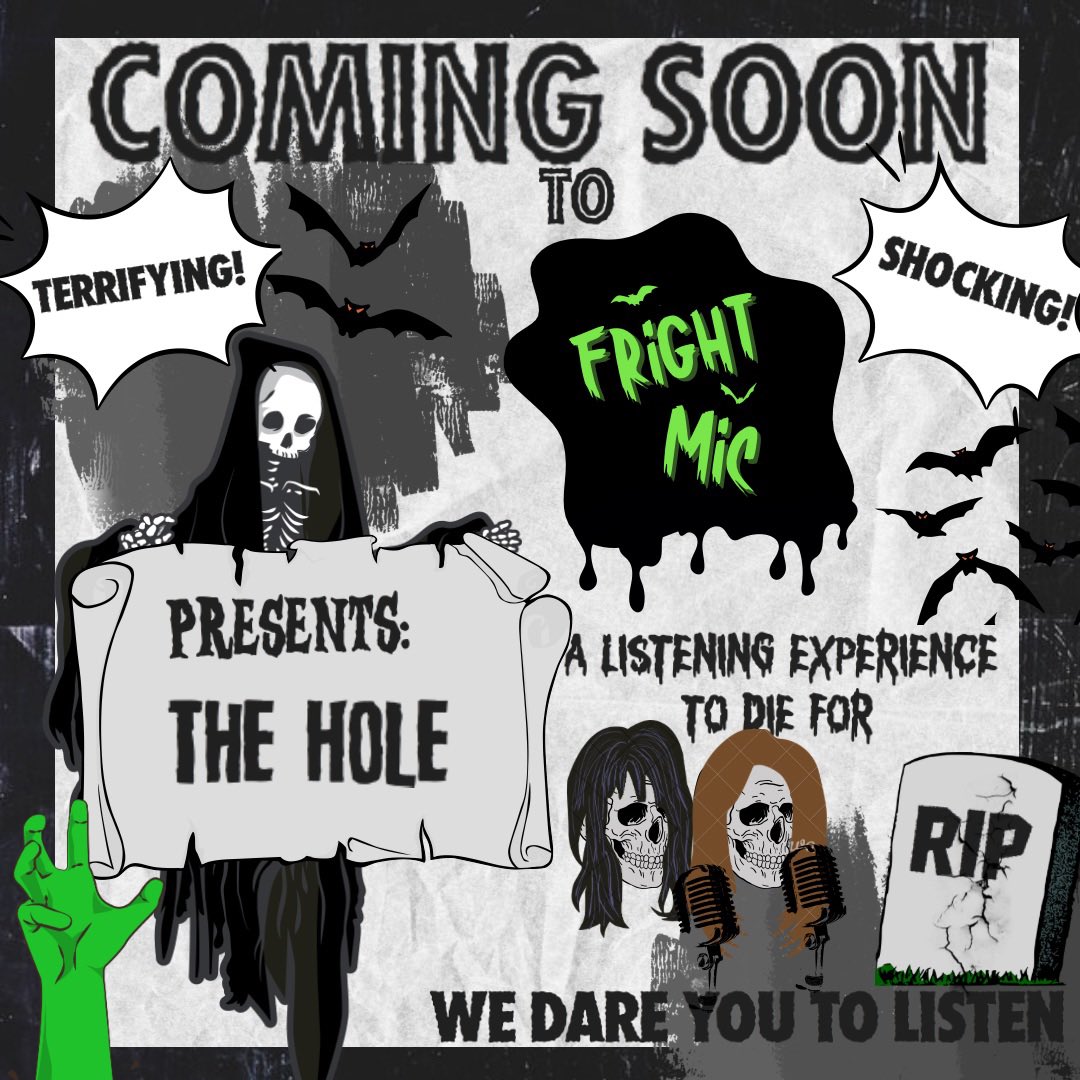 frightmicpod's tweet photo. COMING SOON: There’s a brand NEW episode of Fright Mic coming this Wednesday wherever you creep for podcasts

New to Fright Mic? Follow us on our socials and check out https://t.co/f5iHpcCHpf for bonus episodes and tons of other spooky content! https://t.co/3cEnfVFbzC