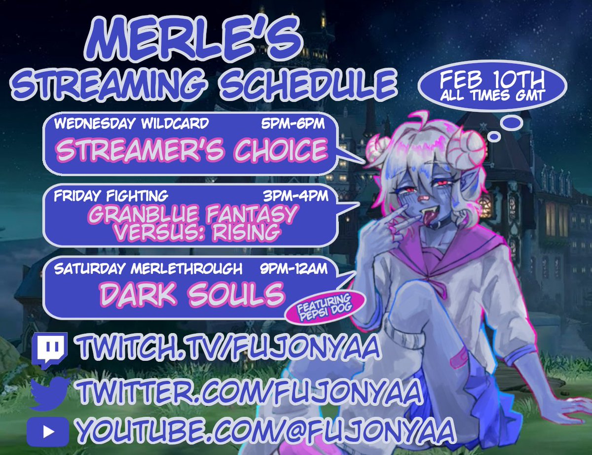 😈STREAM SCHEDULE😈

Gonna try doing a mini-stream of random games on wednesdays, tune in to find out what!

twitch dot tv slash fujonyaa (link below)
See you there cuties~ 💜