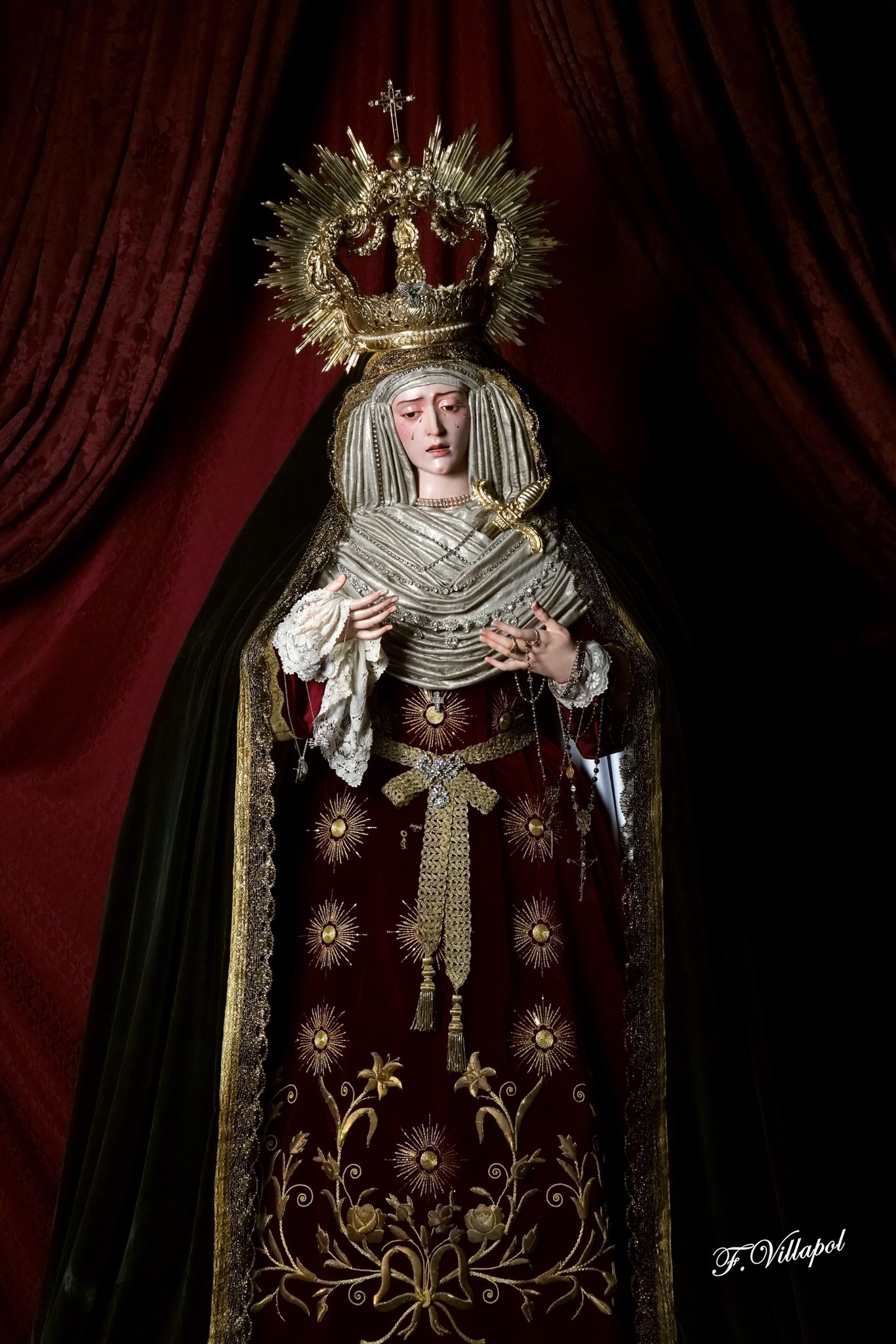 Horario e Itinerario Santo Rosario con Santa María de la Encarnación Dolorosa. Sevilla 09 de Marzo del 2025