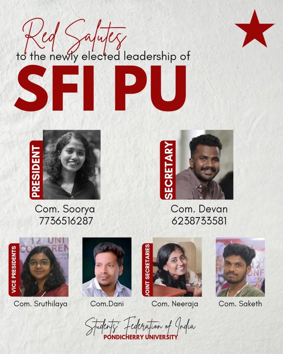 It was a wonderful experience to engage with the SFI leadership of Pondicherry University and inaugurate the 12th unit conference. Over 120 delegates from 13 university schools participated in the event.