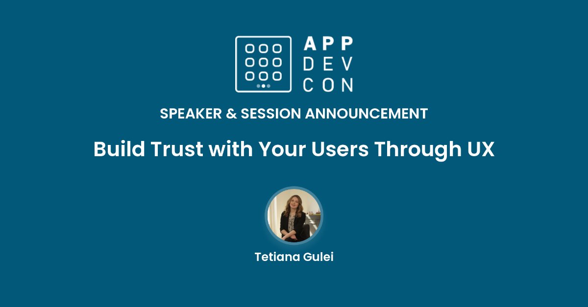 Appdevcon's tweet image. Want loyal users? Tetiana Gulei shares trust-building UX tips at #Appdevcon2025. appdevcon.nl/session/build-…
#userexperience #UXdesign #loyaltyprograms #customerretention #appdevelopment #techconference