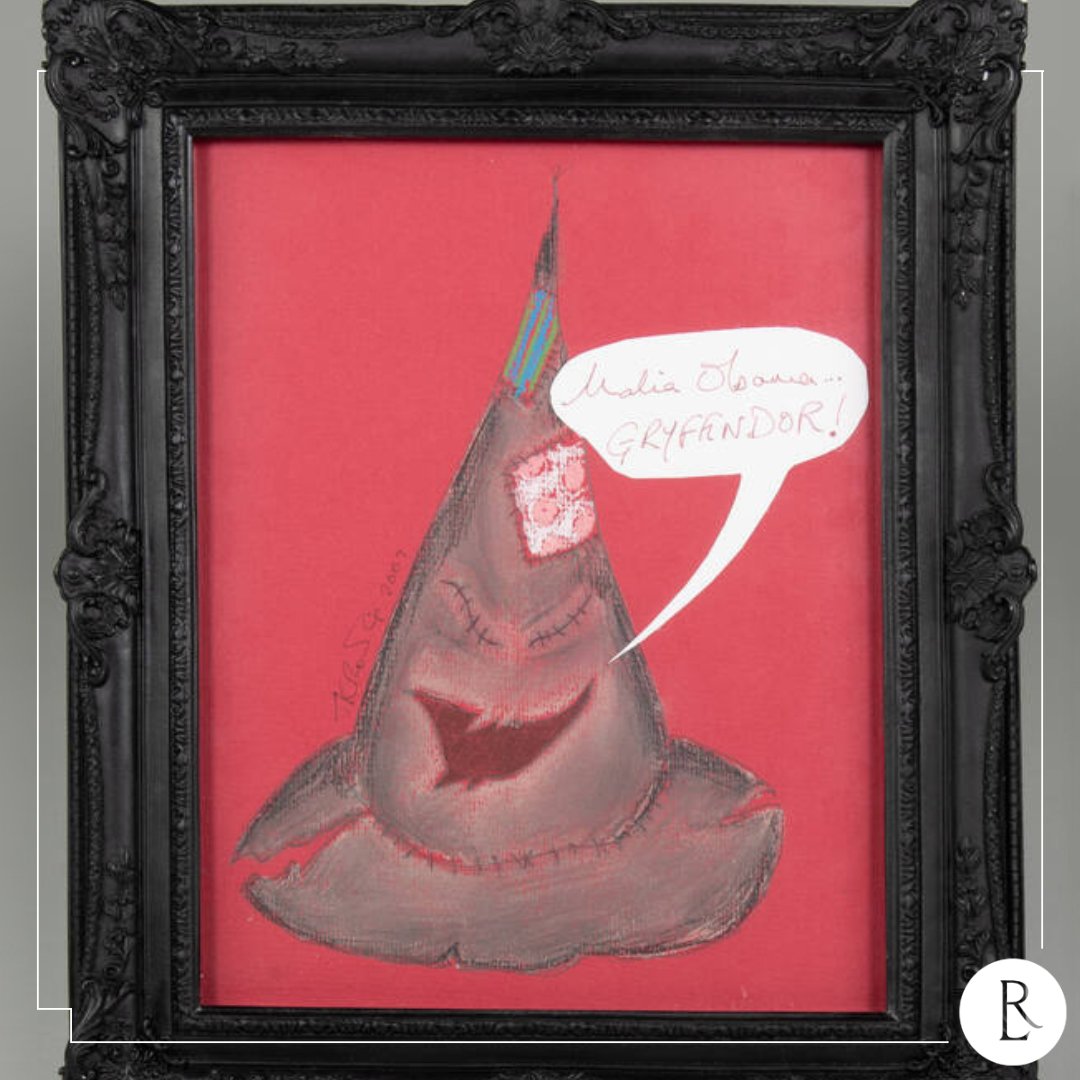 In 2009, <a href="/jk_rowling/">J.K. Rowling</a> created two unique Sorting Hat illustrations as gifts for Malia and Sasha Obama, daughters of President Barack Obama <a href="/BarackObama/">Barack Obama</a>. These framed artworks were presented during Sasha’s birthday visit to the Harry Potter movie set.

The illustrations, made with