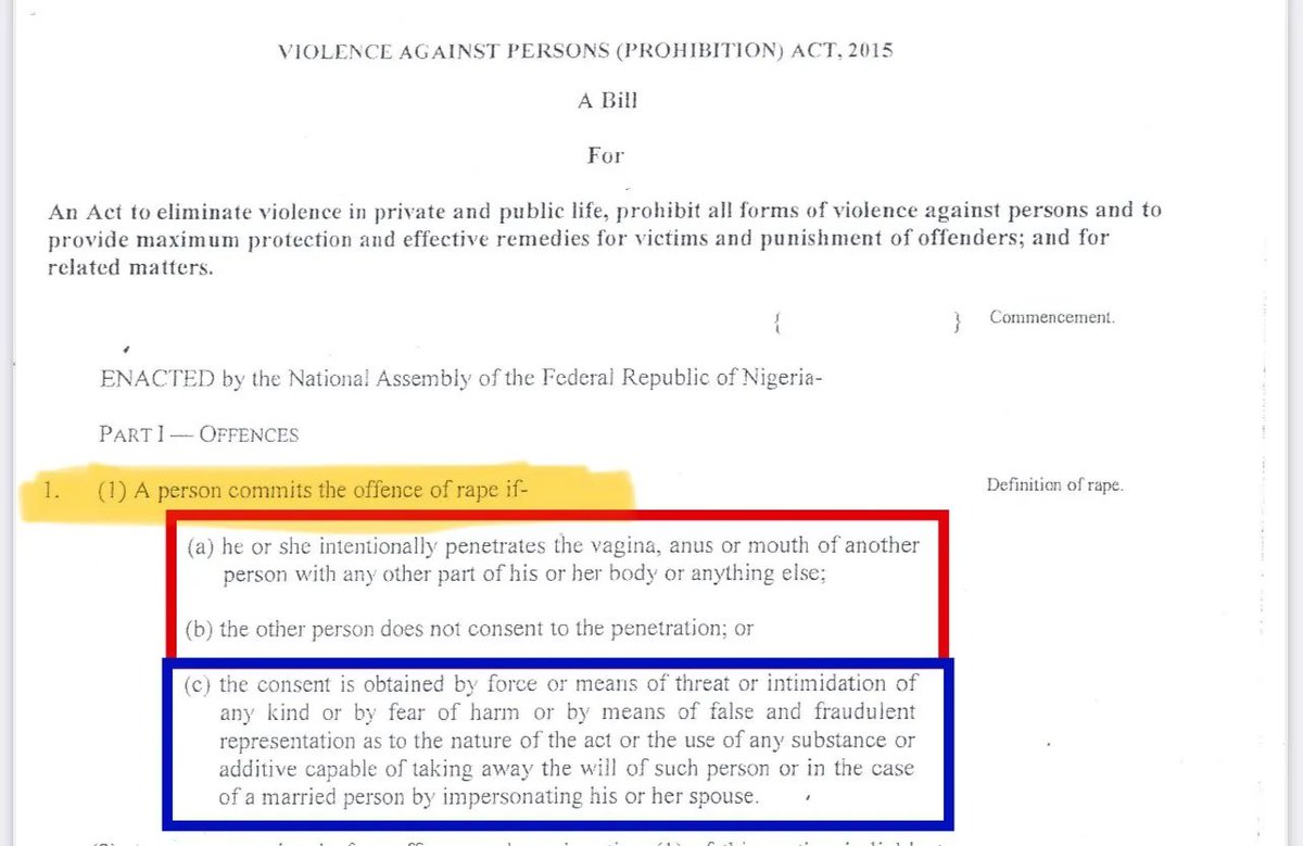S.T.E.R Initiative (@standtoendrape) on Twitter photo Marriage is not a license for sexual violence.
Trivialising marital rape as "free wi-fi" isn't just wrong; it's harmful & traumatising.
The VAPP Act protects EVERYONE from rape, married or not, when:
- There is NO consent
- "Consent" is obtained through... spousal impersonation. Marriage is not a license for sexual violence.
Trivialising marital rape as "free wi-fi" isn't just wrong; it's harmful & traumatising.
The VAPP Act protects EVERYONE from rape, married or not, when:
- There is NO consent
- "Consent" is obtained through... spousal impersonation.