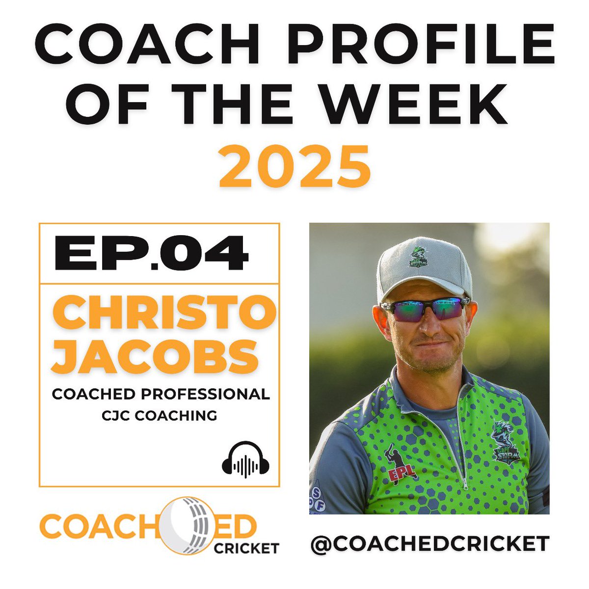 Coach Profile of the Week - Episode 4 - Professional Coach Christo Jacobs 🏏

Hear from Russel and Christo as they discuss the evolution of cricket and the importance of adaptability as a coach.

Available for free here: buzzsprout.com/1873438/episod…