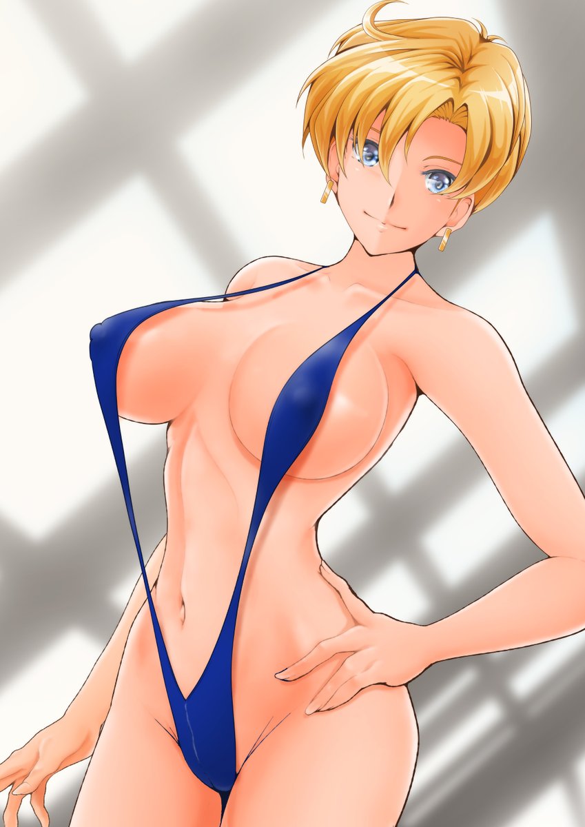 今日も過去絵!
みちるさんはるかさんスリングショット水着なのぜ。 