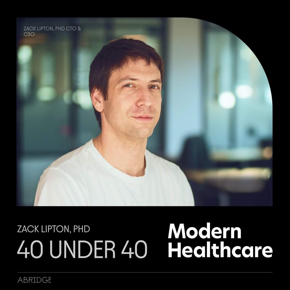 Abridge (@abridgehq) on Twitter photo ๐๐๐ฎ๐ฟ๐ฑ ๐ช๐ถ๐ป๐ป๐ฒ๐ฟ: <a href="/modrnhealthcr/">Modern Healthcare</a> names Abridge Chief Science and Chief Technology Officer @Zacharylipton to its 40 Under 40 list!
This prestigious award recognizes Zackโs incredible achievements and the impact he has had on AI in healthcare. In addition to his leadership ๐๐๐ฎ๐ฟ๐ฑ ๐ช๐ถ๐ป๐ป๐ฒ๐ฟ: <a href="/modrnhealthcr/">Modern Healthcare</a> names Abridge Chief Science and Chief Technology Officer @Zacharylipton to its 40 Under 40 list!
This prestigious award recognizes Zackโs incredible achievements and the impact he has had on AI in healthcare. In addition to his leadership