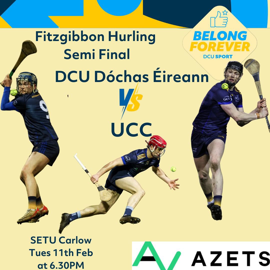 DCUDocEirGAA's tweet photo. 🎟️ 🎟️🎟️🎟️

Fitzgibbon Cup semi final 

@DCUDocEirGAA 🆚 @ucc_gaa 

📍 @SETUCarlowSport 

🕡 18:30 on TUESDAY 

🎟️ https://t.co/ZbkjSwix9Q https://t.co/wJFnmtM51F