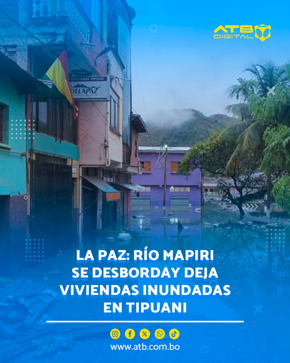 EnConexionbol's tweet photo. En la madrugada de este domingo, el río #Mapiri se desbordó e inundó varias viviendas en el municipio de #Tipuani, en el departamento de #LaPaz. Los habitantes de la zona han solicitado #ayuda, y aún no se descarta la posibilidad de que haya personas desaparecidas.
#ATBDigital https://t.co/ClYXSJ7IVG
