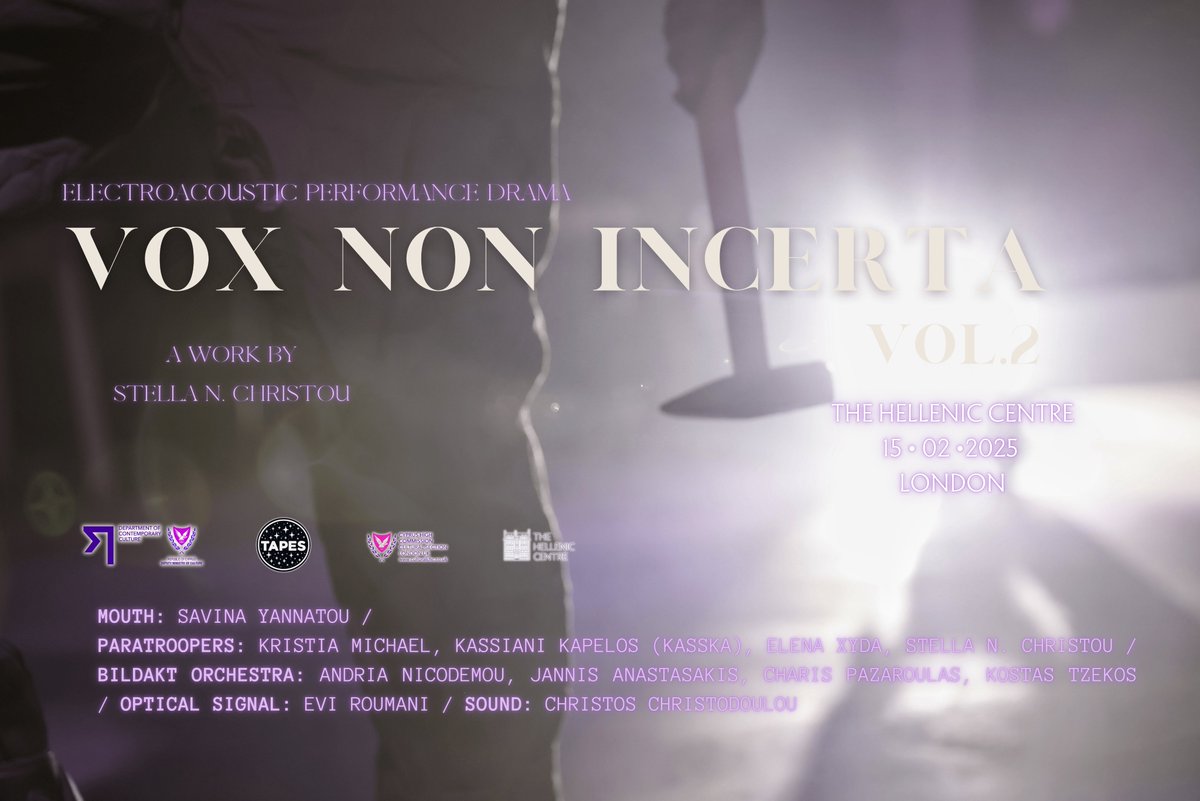 culturalchcuk's tweet image. ✨ Final countdown! ⏳
Art, sound, and storytelling unite in a breathtaking experience at Vox Non Incerta. Don't miss it!
📅15.02 | @hellenicentre
#CreativeExperience #LondonArts
@CyprusInUK @GreeceinUK @UKCypriotFed @NEPOMAKuk @CypriotWhosWho @CyWineFest