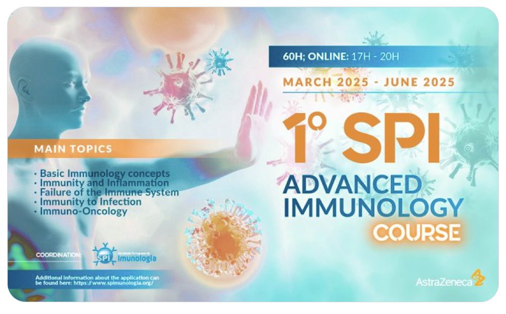 BSilva_Santos's tweet image. The applications to the 1st SPI Advanced Immunology course are now OPEN - deadline 28 February 2025:
spimunologia.org/news/1st-spi-a…
Don’t miss this opportunity - Apply now!
